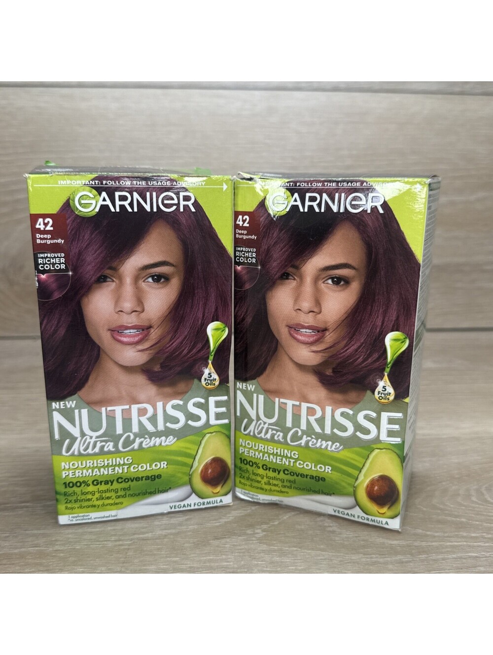 Garnier Nutrisse Nourishing Ultra Hair Color Intense #42 Deep Burgundy 2 Pack
